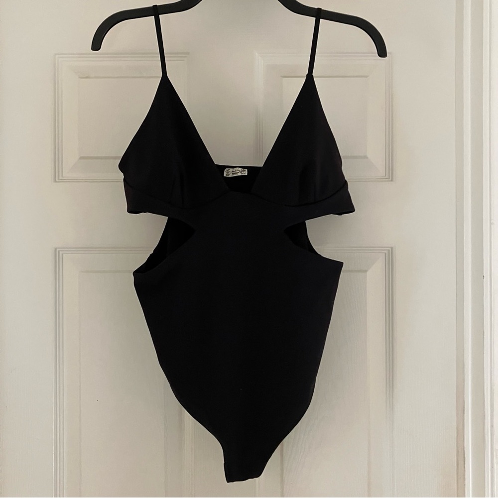 REVOLVE x FREE PEOPLE Intimately FP Love Triangle Bodysuit Black Large NEW NWOT - Picture 10 of 14